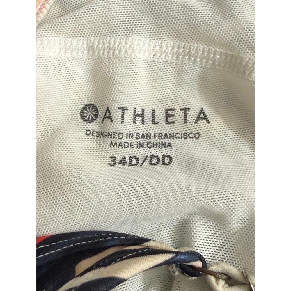 Athleta Tropical Leaf Print Sports Bra Twist Back Support 34D/DD - Picture 7 of 13
